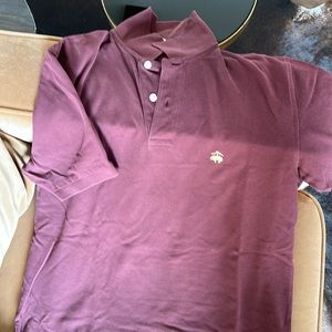 Brooks Brothers Pique Polo Shirt - Burgundy- Small.